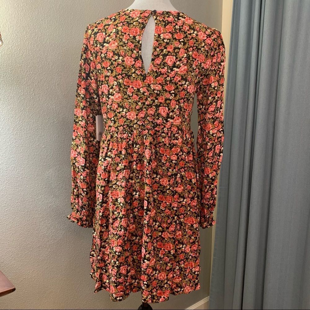 NORDSTROM BP feminine black rose floral loose fit dress NWOT women’s size small - Picture 3 of 9